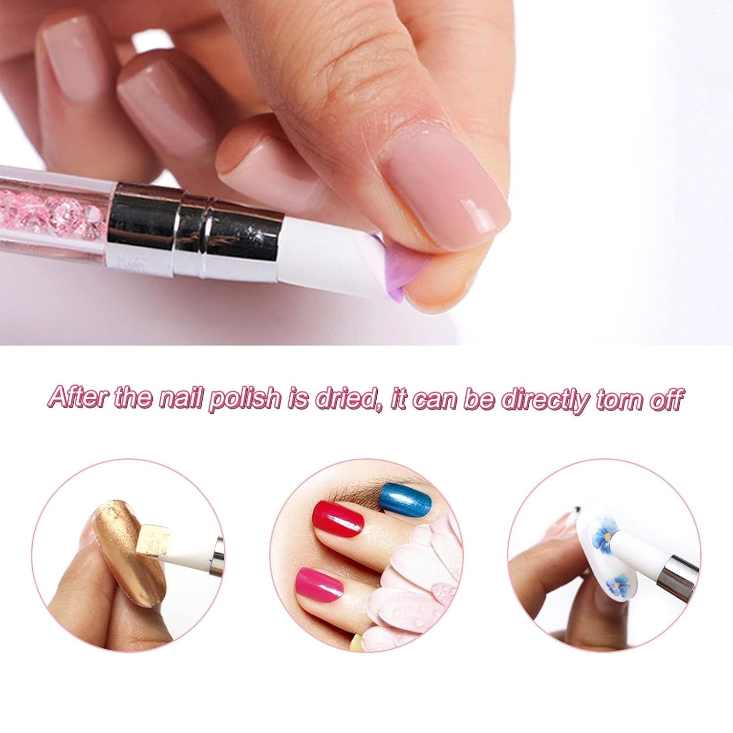 Qufiiry 5PCS Silikon Nagel Pinsel, Gel Schnitzen Pinsel, Silikon-Modellier Pinsel Set, Doppel Köpfe DIY Maniküre Werkzeug