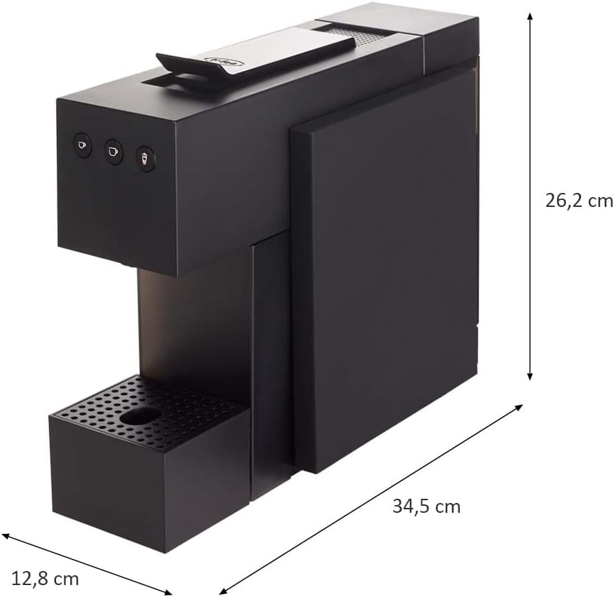 Espressomaskin med K-FEE SQUARE kapslar för kaffe, te och kakao | Kompakt espresso | Snabb uppvärmning | 0,8 l vattentank | 19 takter | Piano svart