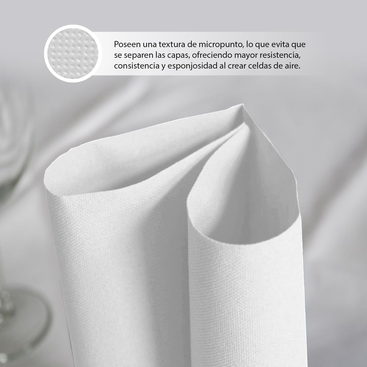 300-pack vita Cocktailpappersservetter + Servetthållare i rostfritt stål Micro Dot Texture Tjock Absorberande 10 X 10 cm ihopvikt