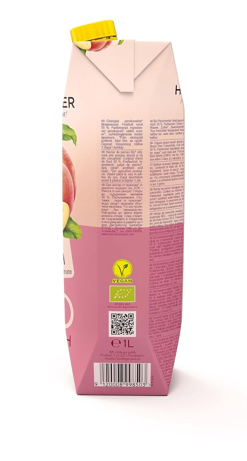 BIO Peach, 1 liter Alkoholfria drycker Naty Shop