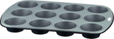 Gustosa Backform 12 Muffin Aus Stahl, Antihaftbeschichte, Für Backofen, Schwarz, 38 X 27 Cm Formar och plåtar för bakning Naty Shop