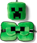 Puckator Relaxeazzz Minecraft Creeper Plysch resekudde och ögonmask Nackstöd Sovkudde Nackkudde Resekudde Sovmask Barn och vuxna för resor Bil Tågtillbehör Flygplan Resekuddar Naty Shop Standardtitel