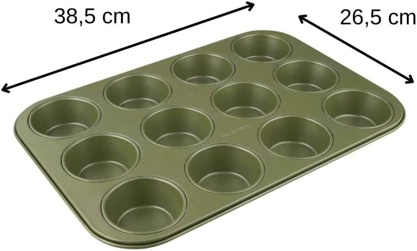 Zenker Muffinform Für 12 Stück – Ressourcenschonende Und Klimaneutrale Backform Für Muffins Und Cupcakes – 12Er Muffinblech Mit Veganer Antihaftbeschichtung Formar och brickor för bakning Naty Shop