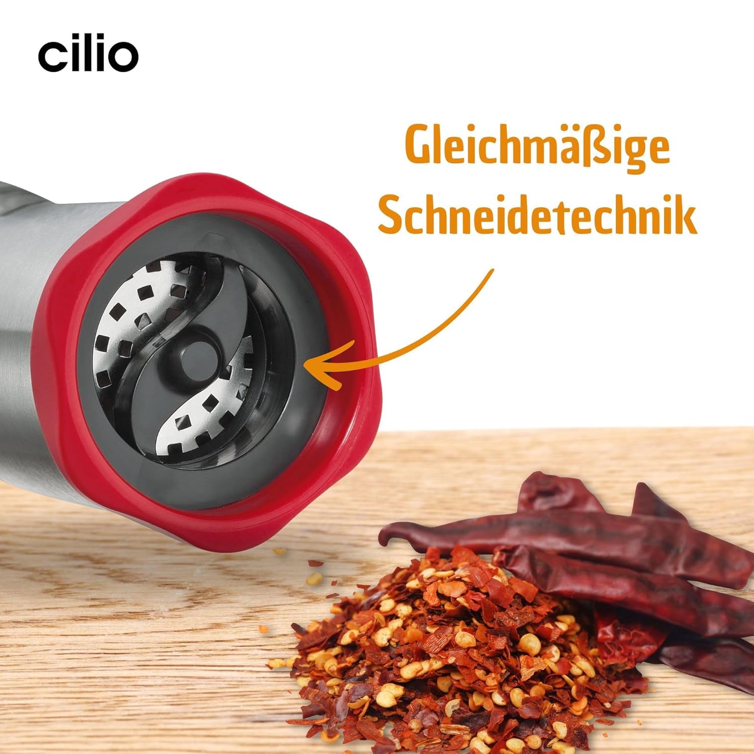 Cilio PICCANTE pepparkvarn, Ø 6,5 cm, H: 14,5 cm, med stängningslock Kvarnar och skivare Naty Shop