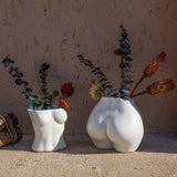 Konstgjord kroppsvas, blomkruka för kvinnlig kropp med dräneringshål, modern blomkruka i harts, modern Boho-design, konstgjord krukväxt för inomhusinredning