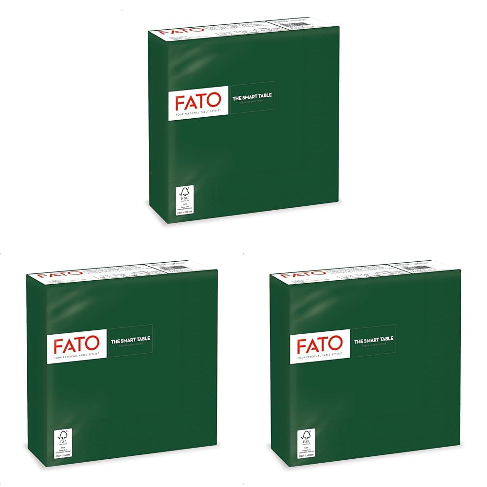 , Engångspappersservetter, idealiska för vardagliga luncher och bufféer, paket med 50 servetter, storlek 33X33, 4-vikt, 2-lager, skogsgrönt, 100 % rent cellulosapapper, Fsc-certifierat