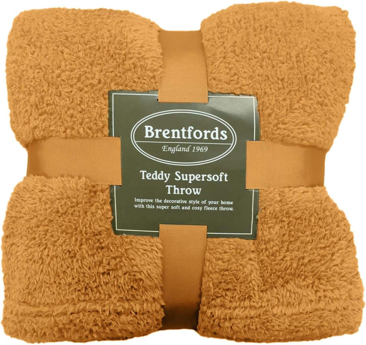 Brentford's Teddy Fleecefilt Stor sängfilt Plysch Supermjuk varm bäddsoffa Överkast Svart - 150 X 200 Cm Sängar och filtar Besuche den Brentfords-Store Yellow Ochre 125 X 150 Cm