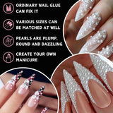 12 Größen Nail Art Perlen, Flache Perlen, Nail Art Accessoires, Halbkreis Nagelperlen, Weiße Nail Charms Und Glitzersteine ​​Nägel Für Nail Art Design, DIY Basteln, Alltag, Hochzeit (2 lådor)