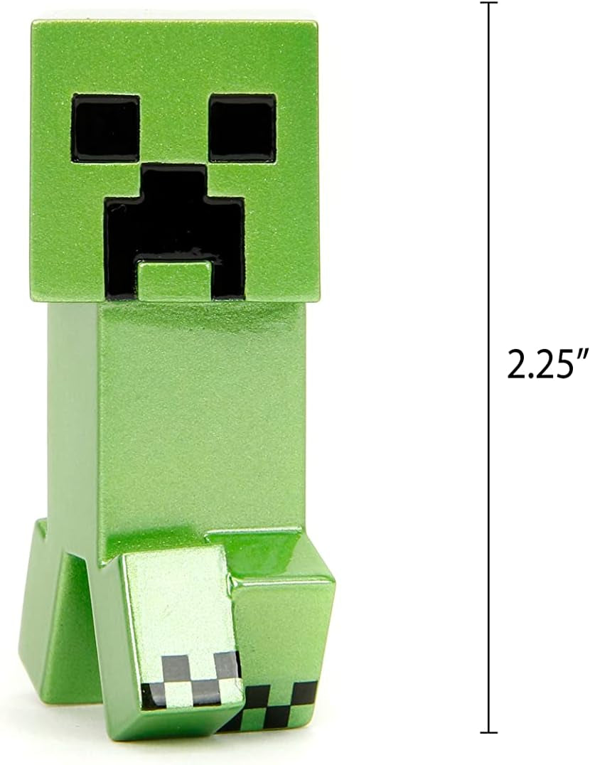 Jada Toys Minecraft Figur Set (4 delar) Tillverkad av metall - Minecraft Caves & Cliffs Samlarfigurer (Steve, Alex, Creeper och Warden) För spelare och samlare 8+ 6 cm vardera Actionfigurer Naty Shop
