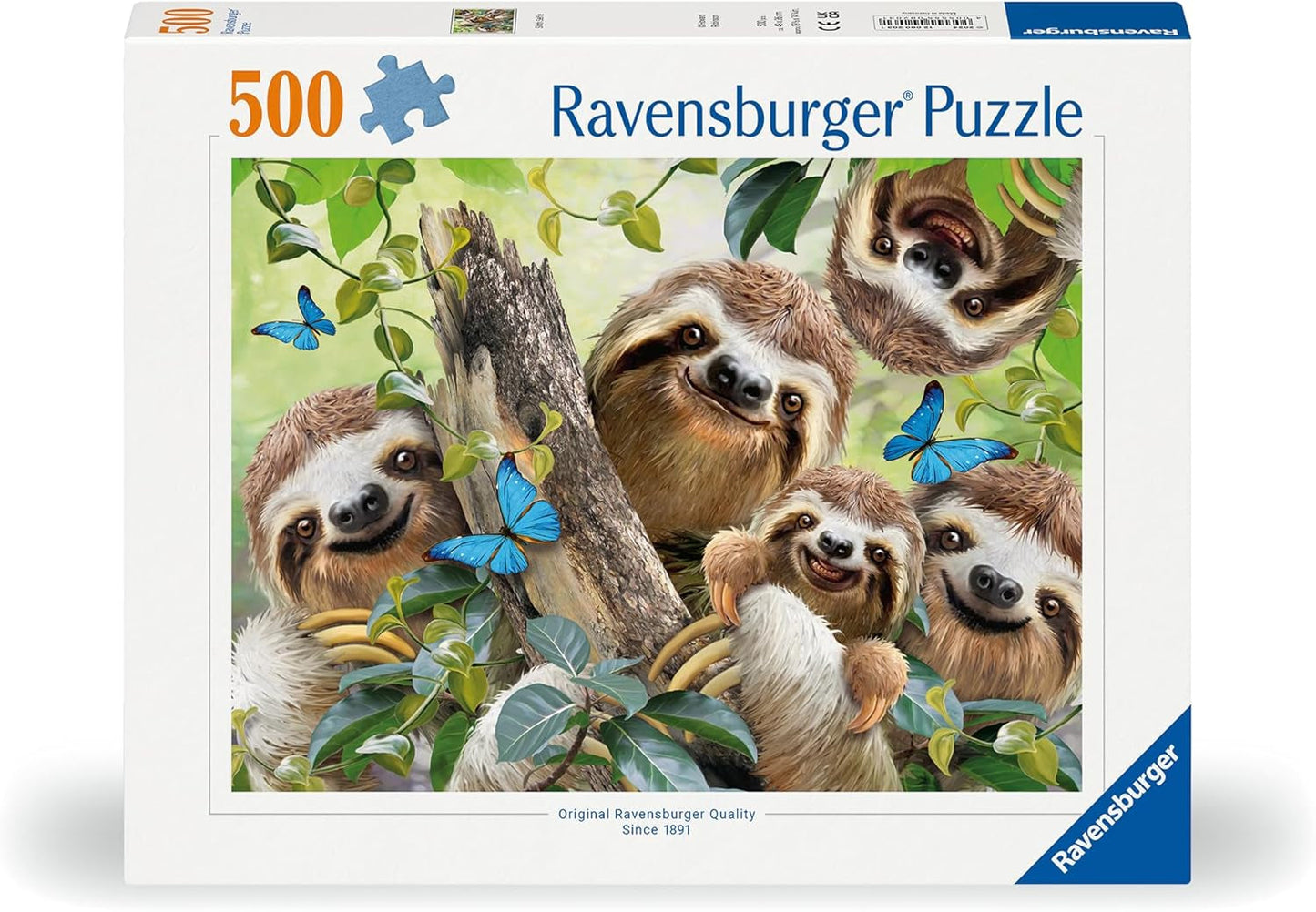 Ravensburger Puzzle 12000203 - Sloth Selfie - pussel 500 bitar för vuxna och barn över 10 år, pussel med djurmotiv Puzzle Naty Shop