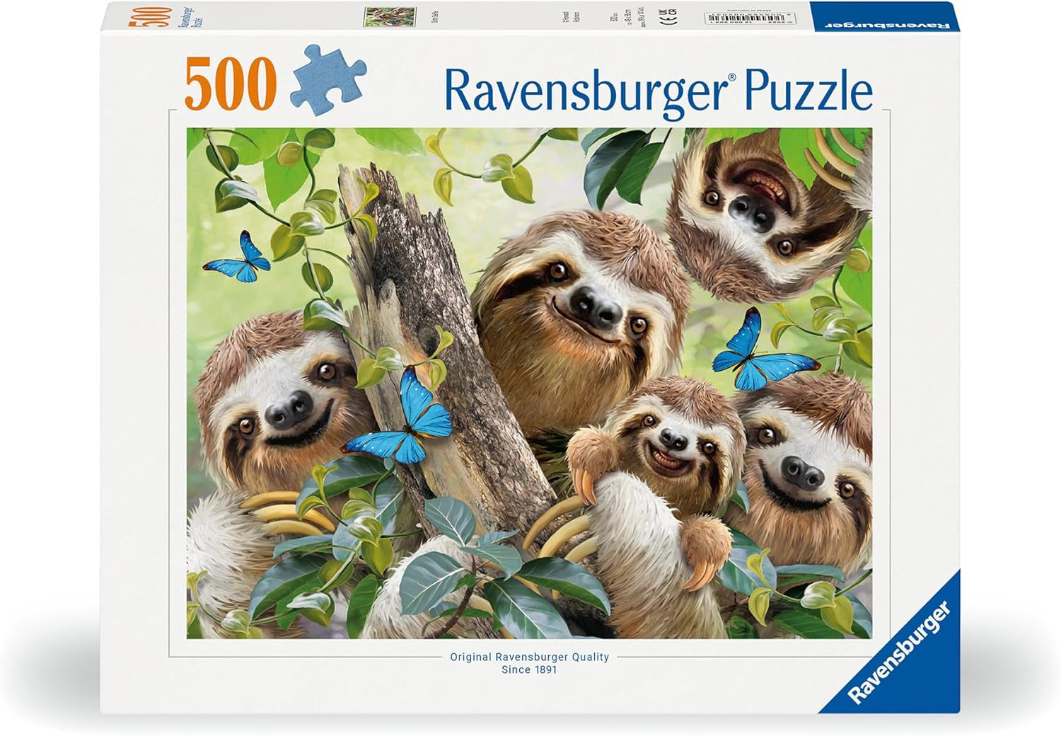 Ravensburger Puzzle 12000203 - Sloth Selfie - pussel 500 bitar för vuxna och barn över 10 år, pussel med djurmotiv Puzzle Naty Shop