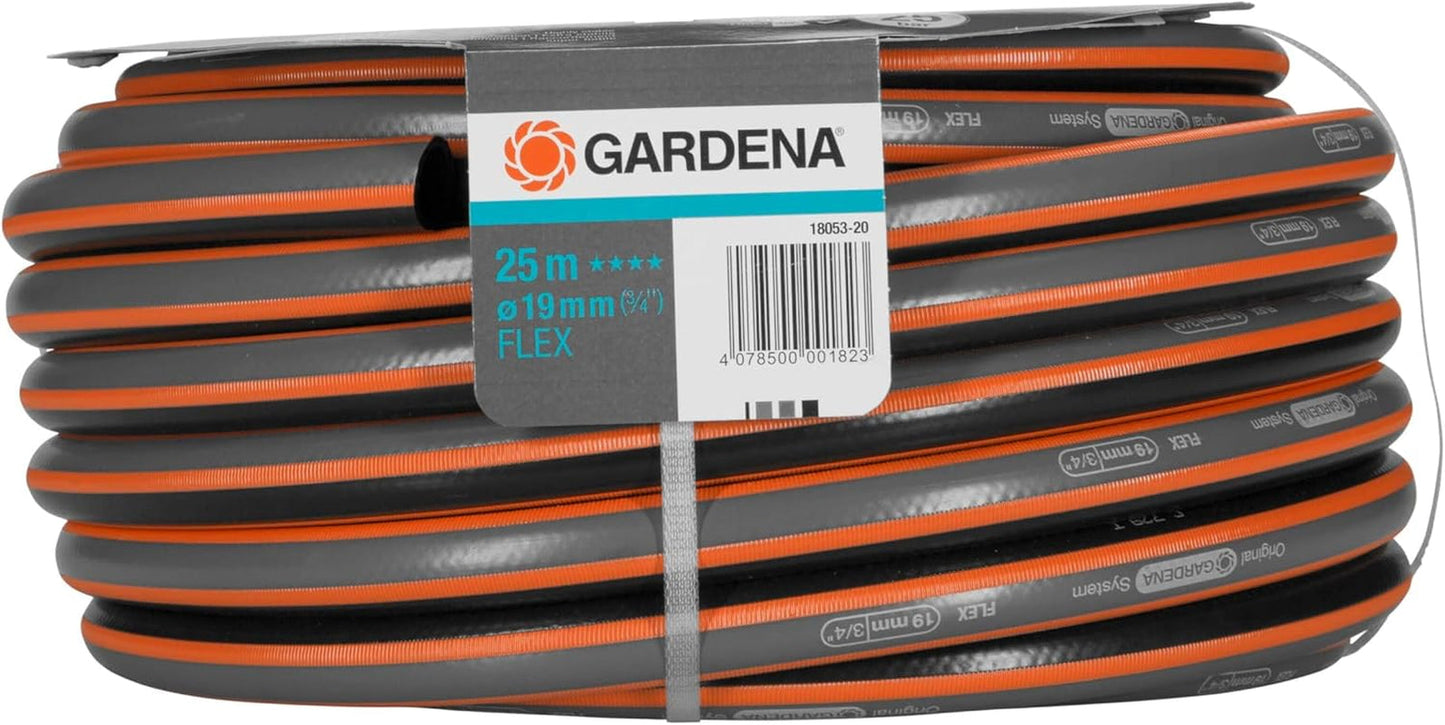 Gardena Comfort FLEX 19 mm (3/4 tum) slang, 25 m: Flexibel, formstabil trädgårdsslang med Power-Grip-profil, tillverkad av högkvalitativt spiralmaterial, 25 bar sprängtryck, utan systemkomponenter (18053-20)