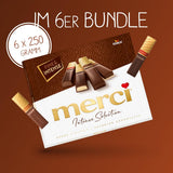 Finest Selection mörk choklad – 6 x 250 g – Raffinerade mörk chokladspecialiteter – Fyllda och ofyllda praliner