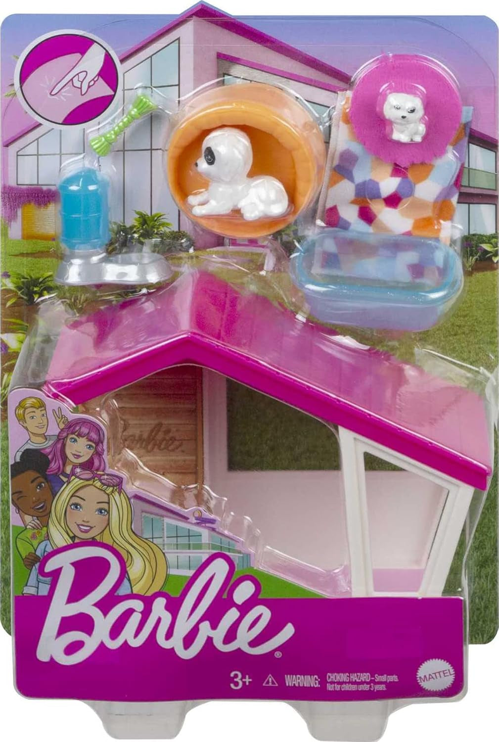 Barbie GRG78 - Minilekset med 2 hundar, hundhus och tillbehör, present till barn från 3 till 7 år Naty Shop Dolls