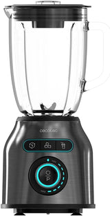 Cecotec Standmixer Power Black Titanium 2200MAX Smooth, 2200 W Maximale Leistung, 6 Klingen Aus Edelstahl, Ice-Crush-Funktion, Turbo- Och Smoothie-Funktion, Autoclean-Funktion Kök Naty Shop Dunkel Inox 2200 W | 1,75 L