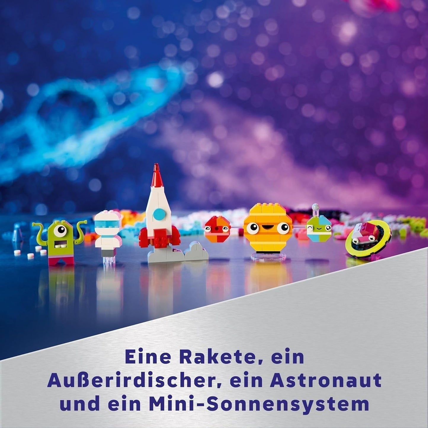 LEGO Classic Creative Space Planets Solsystem Byggmodell för barn Rymdleksak med raket Rymdskepp Planeter och utomjordingar Present för barn 5 år gamla pojkar och flickor 11037 Byggset Beuche den LEGO-Store