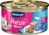 Vitakraft Poésie Mousse, våt kattmat, luftigt skum, med lax, utan tillsatt socker eller spannmål (12 x 85g)