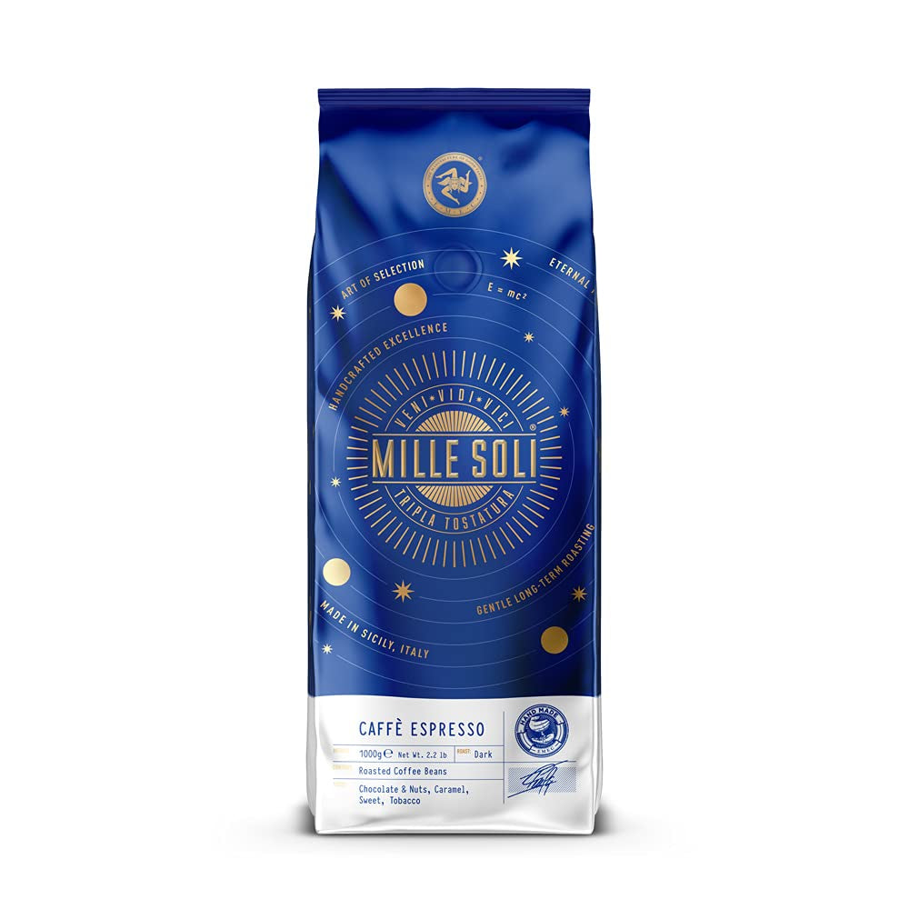 Caffè Espresso - Espressobohnen 1 kg - Traditionell Dreifachröstung In Handarbeit - Premium Kaffeebohnen mit perfekter Crema und besons säurearm für Helautomat und Siebträger