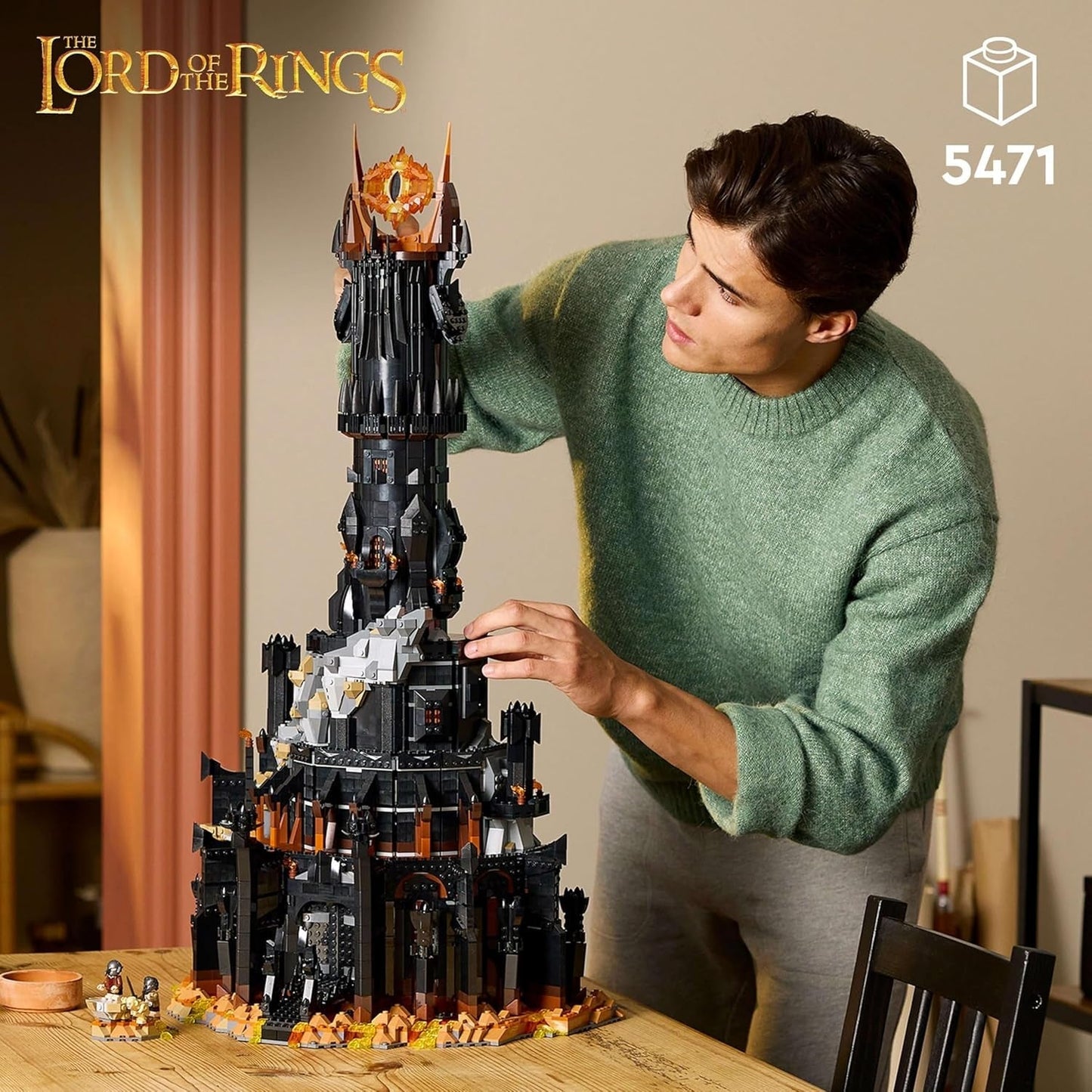 LEGO Ikoner Sagan om ringen: Barad-Door vuxen byggset med Sauron, Gothmog, Orc, Frodo, Sam och Gollum Minifigurer Filmminnen Fan Samlarobjekt 10333 Byggset Beuche den LEGO-Store