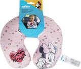 Tataway in Viaggio SI Grows - Disney Minnie Mouse Travel Kudde | Mjukt sammetslena material | Handtvättbar 30° | Fyllning med mikropärlor | Barnsits lämplig från 3 år, Rosa, one size, sammet Resekuddar Naty Shop