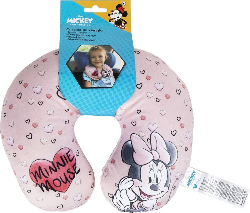 Tataway in Viaggio SI Grows - Disney Minnie Mouse Travel Kudde | Mjukt sammetslena material | Handtvättbar 30° | Fyllning med mikropärlor | Barnsits lämplig från 3 år, Rosa, one size, sammet Resekuddar Naty Shop