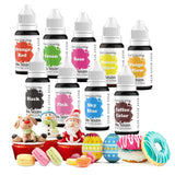 Matfärgning 9 x 10 ml, flytande matfärgning - Matfärgningsset för att dekorera kakor, macarons, munkar, fudge, glasyr, gör-det-själv-tvålar, glass, tvålfärg, spraypistolfärg