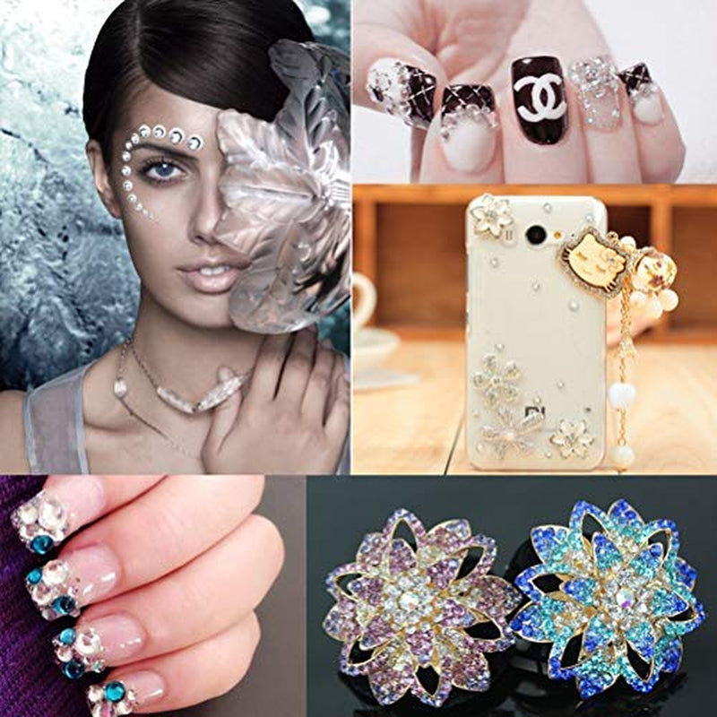 Nail Rhinestones med prickverktyg, 3D-nageldekoration, nagelglitterstenset, nagelkonstglitter, nageltillbehör Nageldesign med pincett