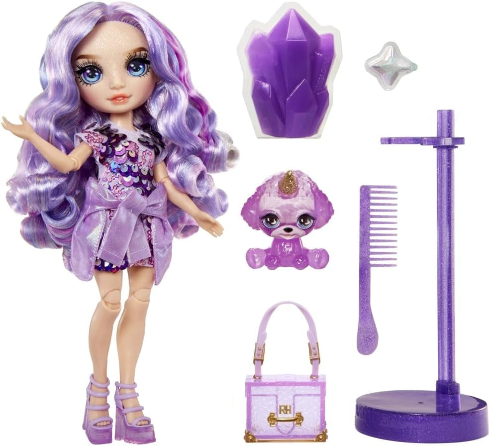Rainbow High Fashion Docka med Slime och Pet - Lila - 28 cm Glitter Doll med Glitter Slime, Magic Pet och modeaccessoarer - Leksak för barn - Perfekt för 4-12 år