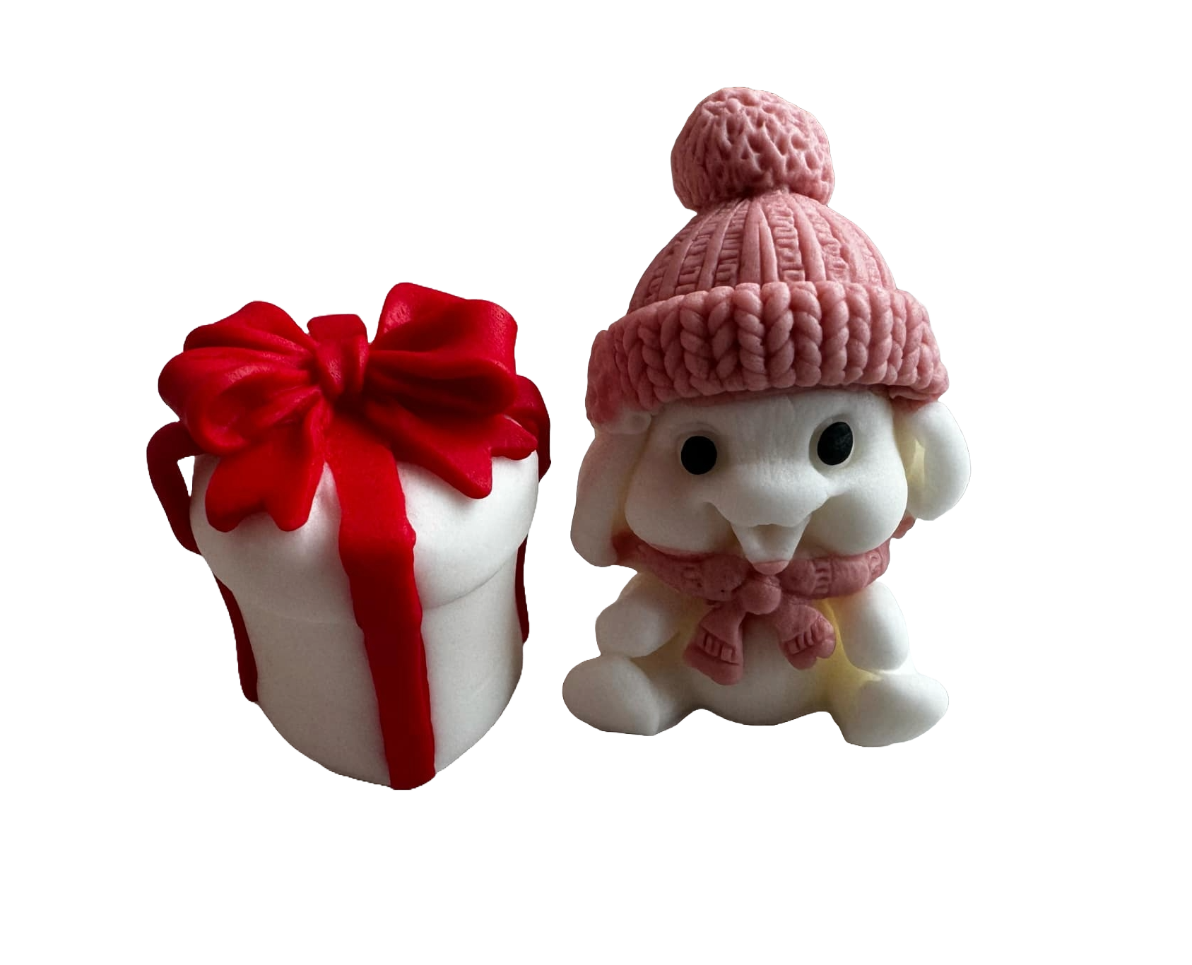Set med 2 ätbara dekorationer från sugarpaste, Emotion of gifts, tjejdekorationer från Sugar Paste Naty Shop