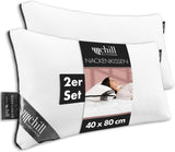 Kudde 80X80 Cm - 2 i 1 design - kudde i kudde - andas och tvättbar stor sovkudde och 100% vegansk - 2 kuddar 3 alternativ - kudde med 600G & 1200G fyllning Naty Shop standardkuddar Nackkuddar Set med 2 - 40 X 80 Cm
