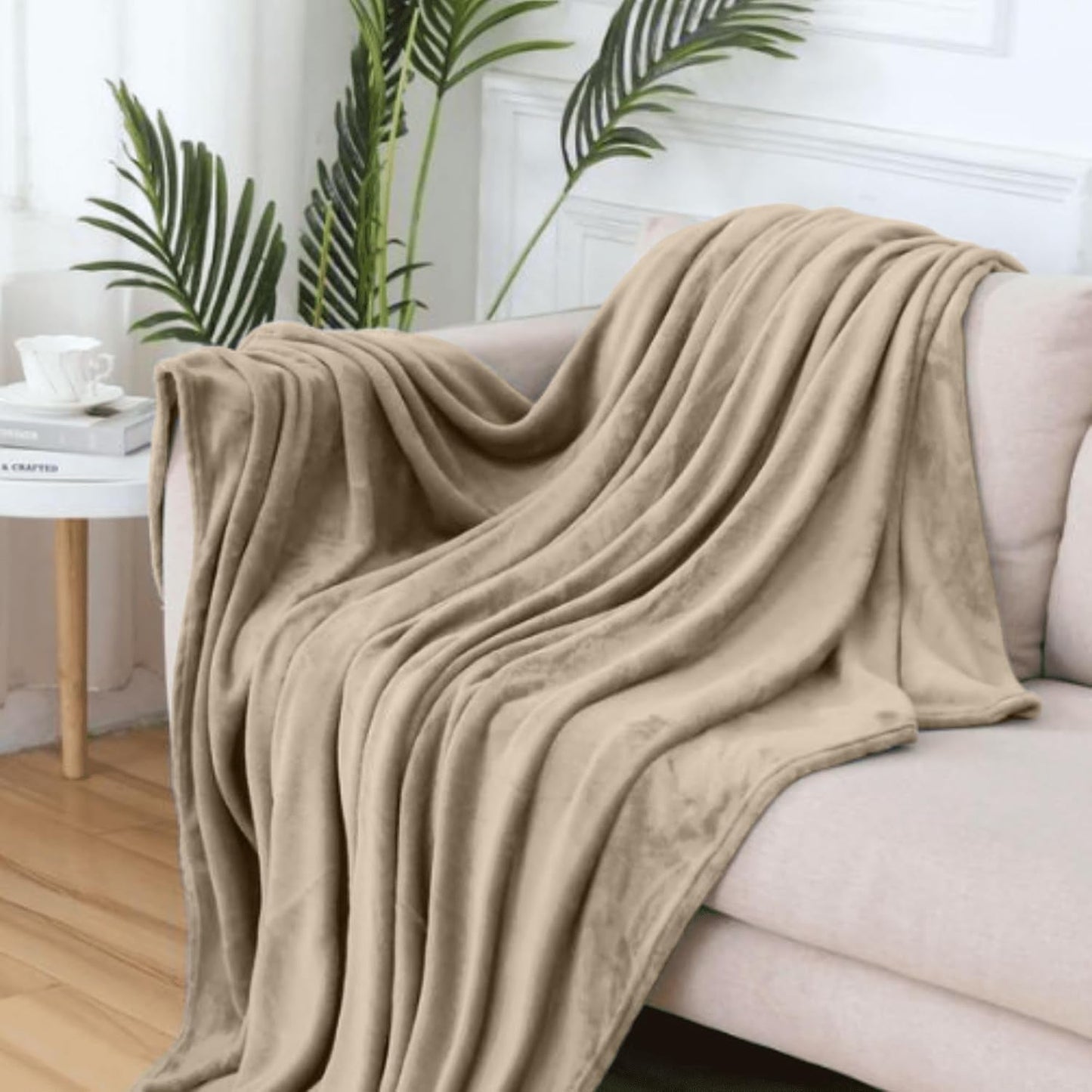 Komfortec fluffig filt, bekväm filt, fleecefilt, Oeko-Tex certifierad, supermjuk, 150X200 Cm, 260 G/M², beige sängar och filtar Besuche den Komfortec-Store
