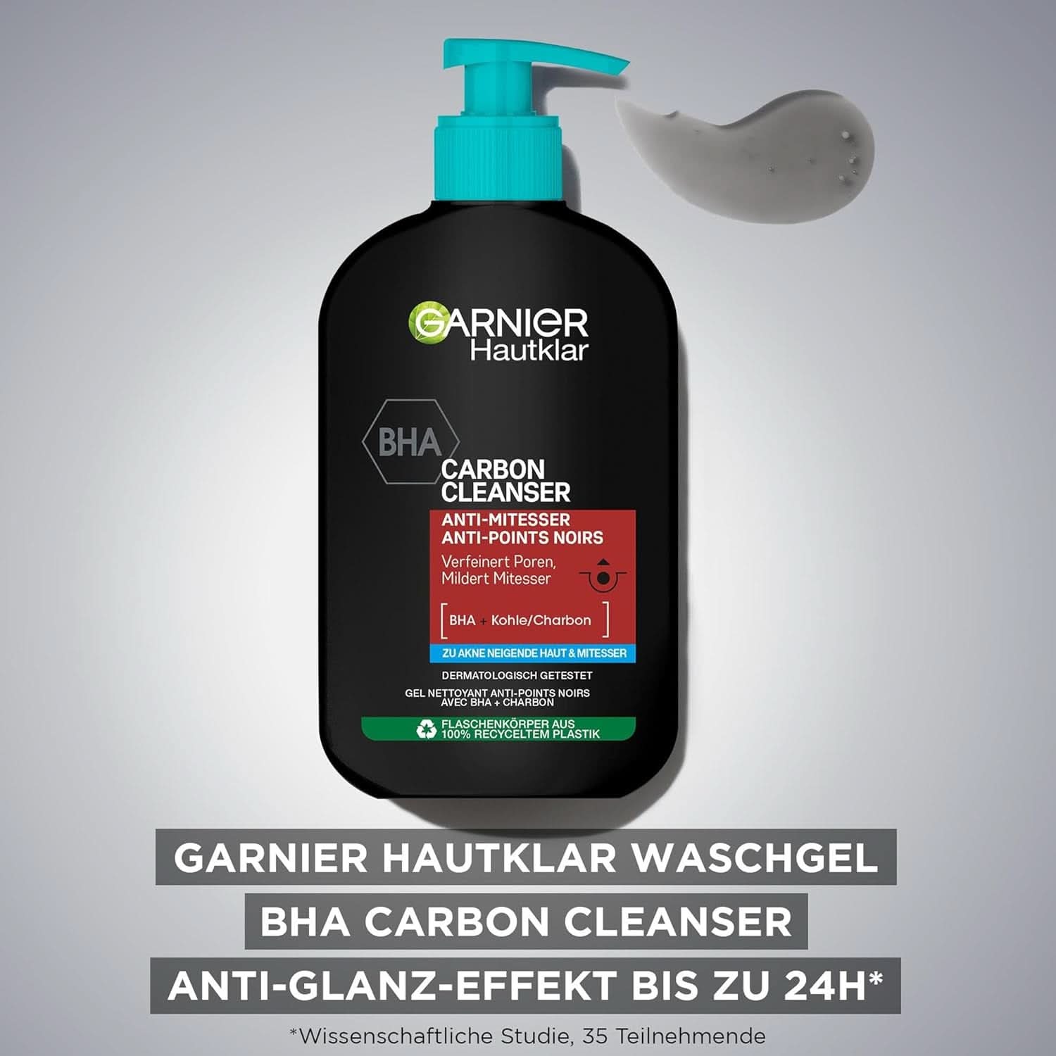 Garnier Charcoal Cleanser Ansiktsrengöringsgel mot pormaskar & finnar 250ml dusch & bad Naty Shop