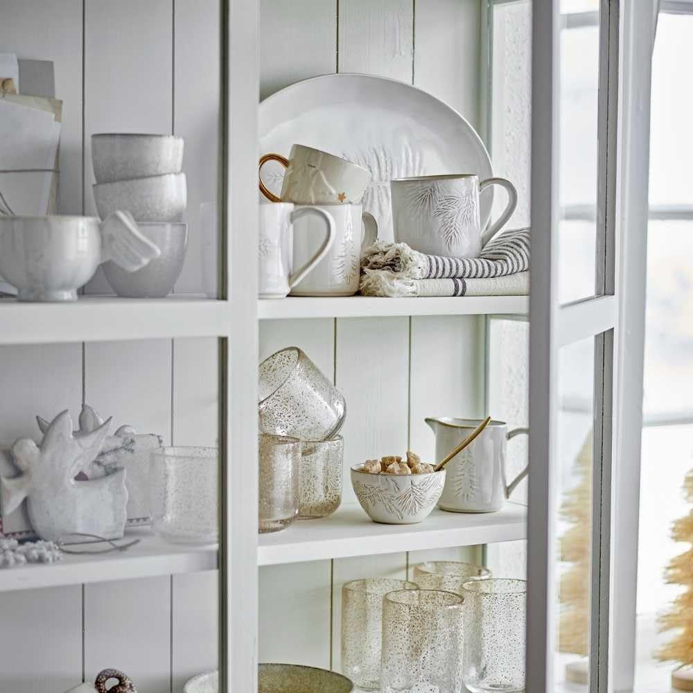 Bloomingville mjölkmugg, vintervit, julgran, 145 ml, för bestick