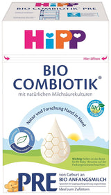 Mjölkformel med ekologisk mjölk Hipp PRE BIO Combiotik, förpackning om 4 (4 x 600g) Naty Shop Pre Bio Combiotik ny formula 4 x 600 gram