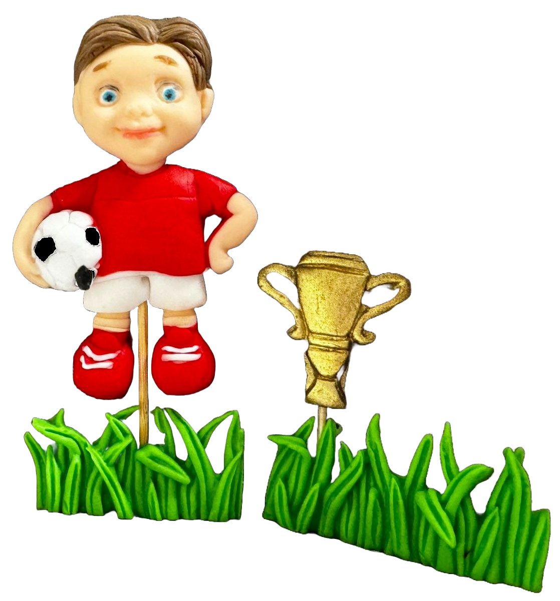 Set med 4 ätliga sockerdekorationer, Footballer Sugar Paste Decorations Naty Shop