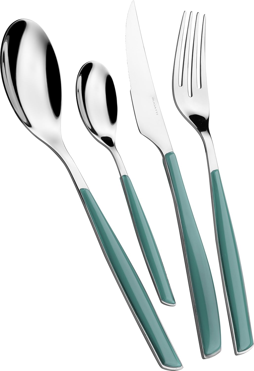 BUGATTI Glamour, bestickset för 6, 24 delar rostfritt stål 18/10 Naty Shop Celadon Green