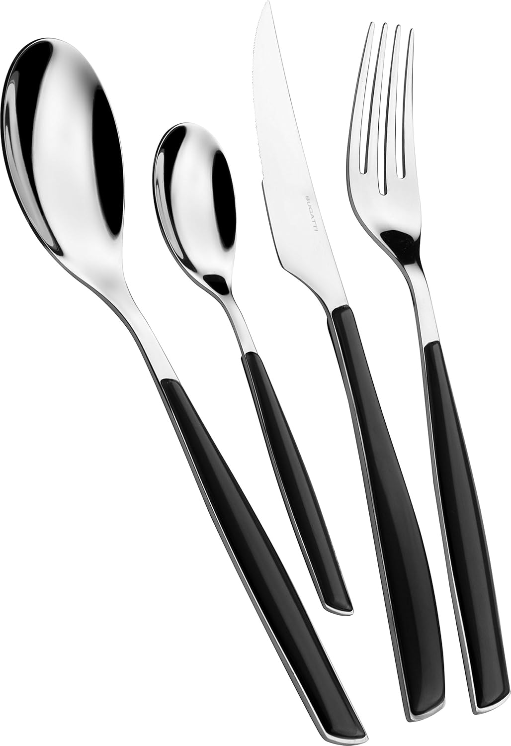BUGATTI Glamour, bestickset för 6, 24 delar rostfritt stål 18/10 Naty Shop Piano Black