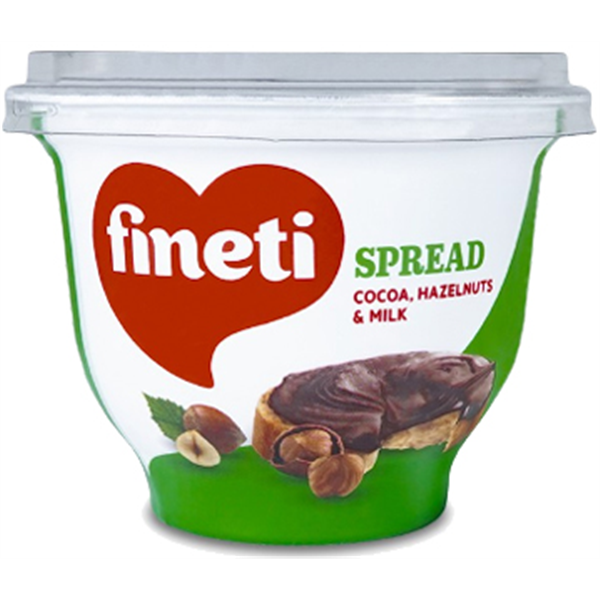 Fineti, Grädde med kakao, hasselnötter och mjölk 200g Glasyr och dekor Naty Shop 200 gram