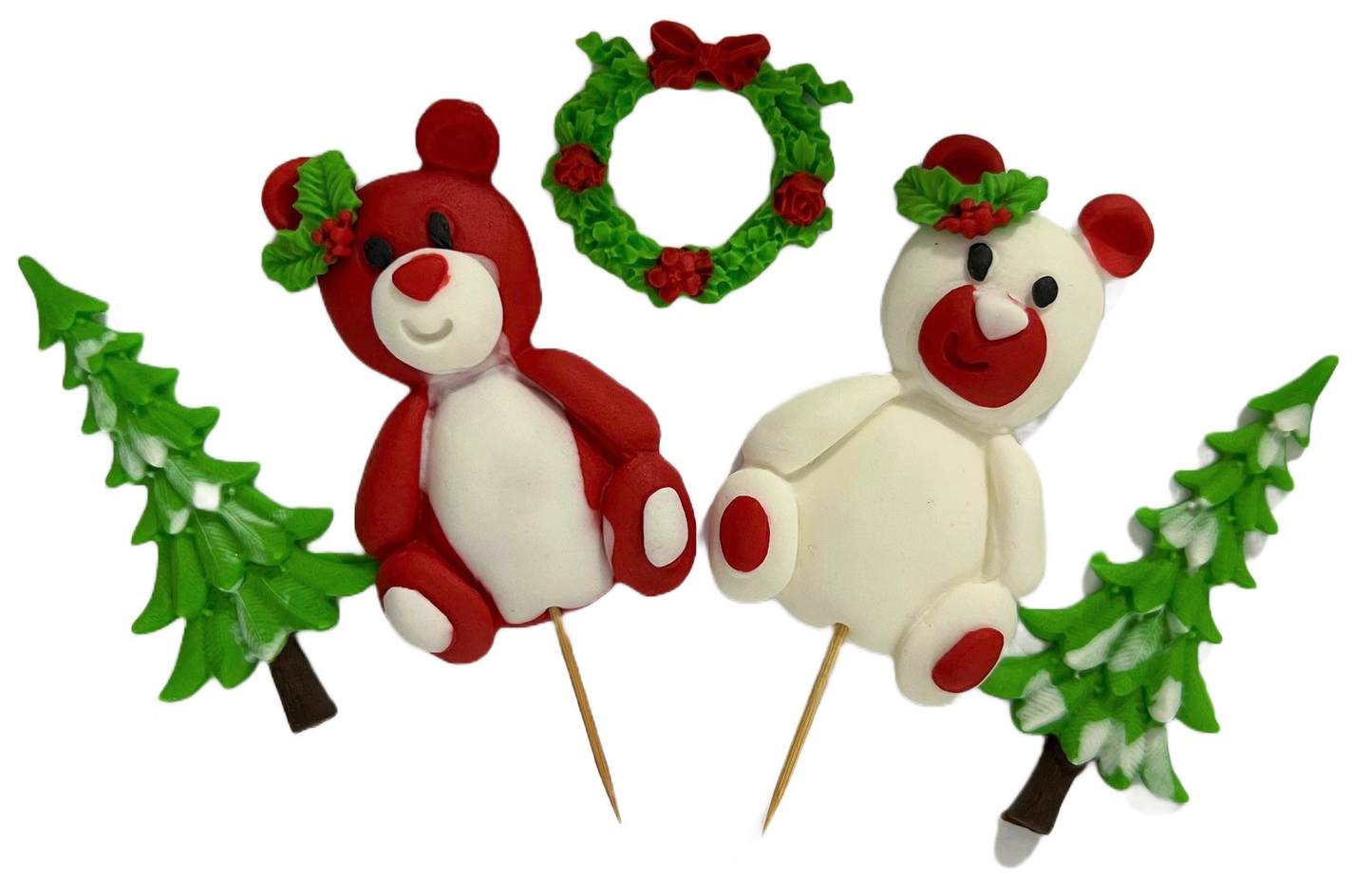 Set med ätliga sockerdekorationer, julsockerpastadekorationer Nati Shop