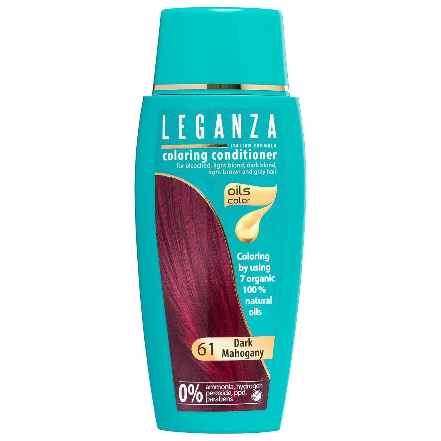 Leganza Natural Balm Hårfärg 71 Café Latte | Hårfärgningsmedel utan ammoniak | Berikad med 7 naturliga oljor | 150 ml Naty Shop Hårfärg 61 mörk mahogny