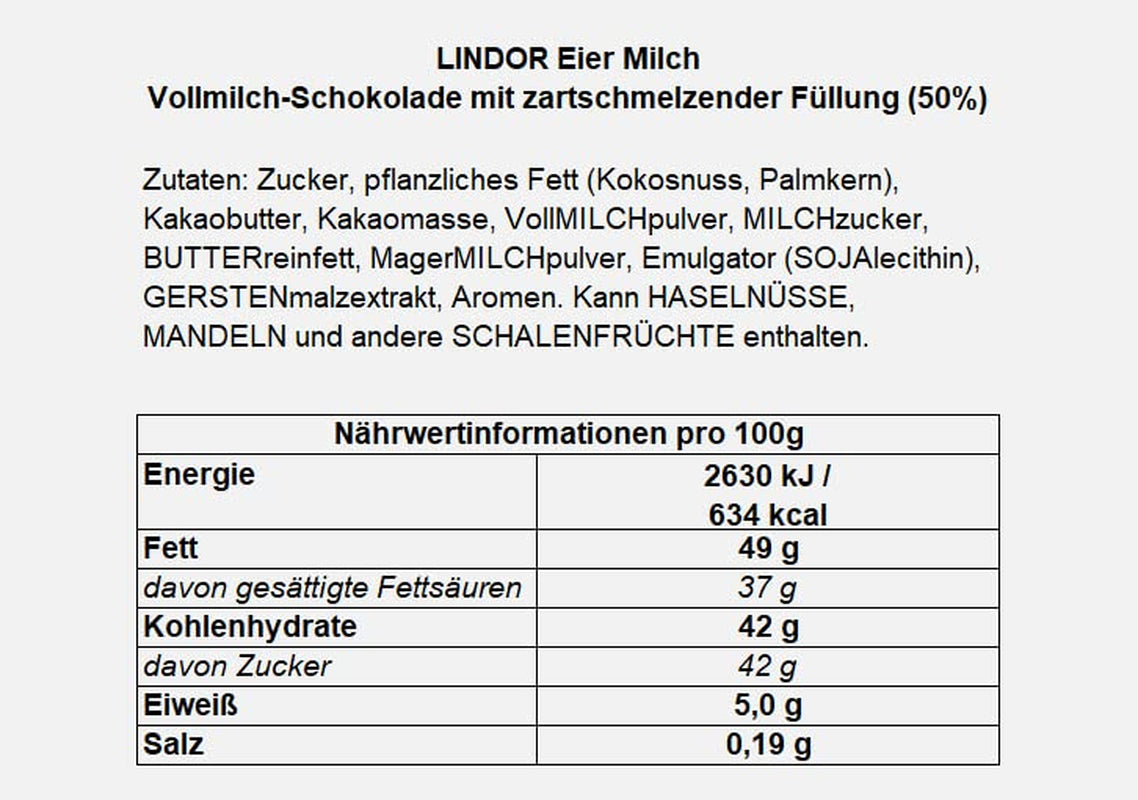 LINDOR ägg med Lindt choklad | 4 lådor à 450 g vardera | LINDOR-ägg med smält-i-munnen mjölkchoklad, vit, mörk och hasselnötsfyllning | Påskchoklad | Gåva av choklad | Påskägg | Choklad ägg