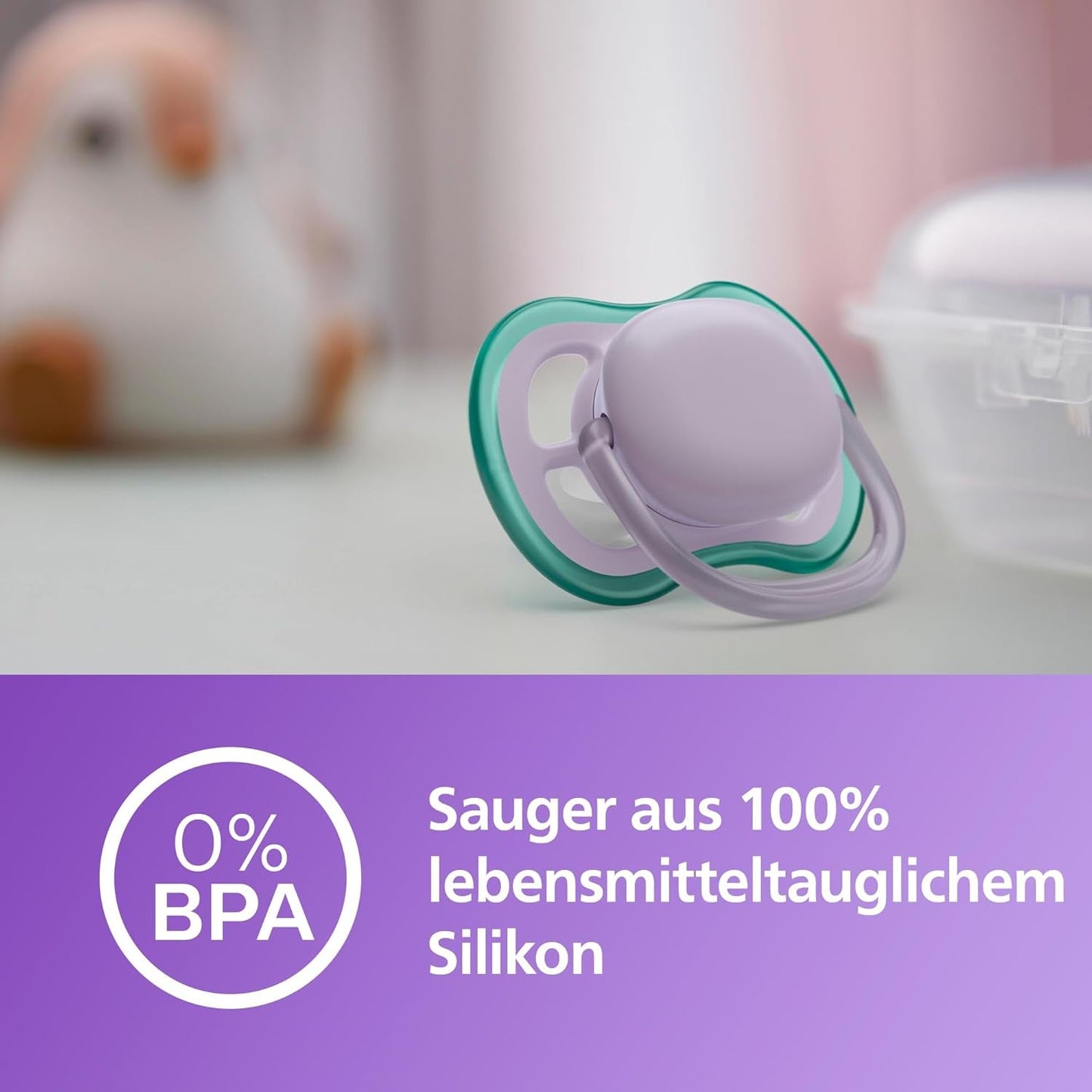 Philips AVENT ultra air-nappar - Lätta och andningsbara nappar för spädbarn i åldern 0-6 månader, BPA-fria, med bärväska som sterilisator, 2-pack, modell SCF085/24