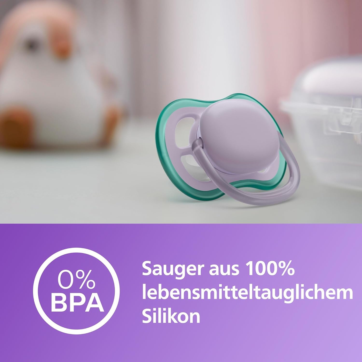 Philips AVENT ultra air-nappar - Lätta och andningsbara nappar för spädbarn i åldern 0-6 månader, BPA-fria, med bärväska som sterilisator, 2-pack, modell SCF085/24