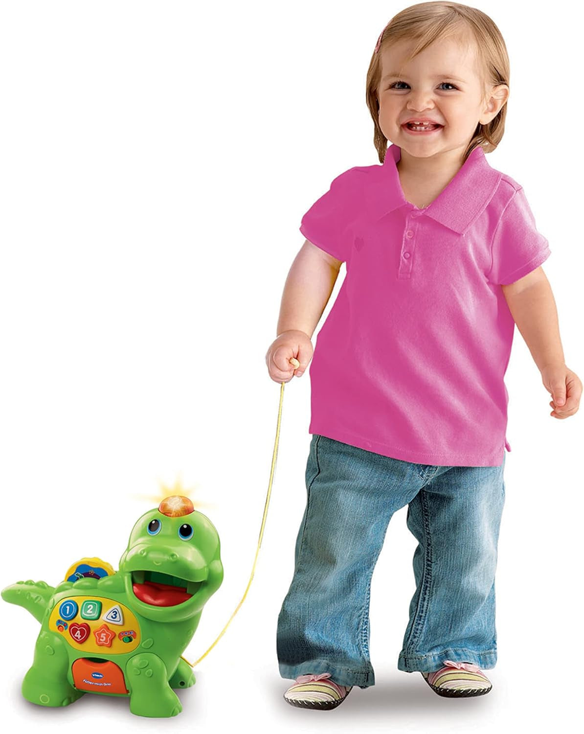 Vtech Baby Feed Me Dino - Mata och lära sig prata dinosaurie med sånger, knappar och frågespel - För 12-36 månader Babyleksaker Naty Shop