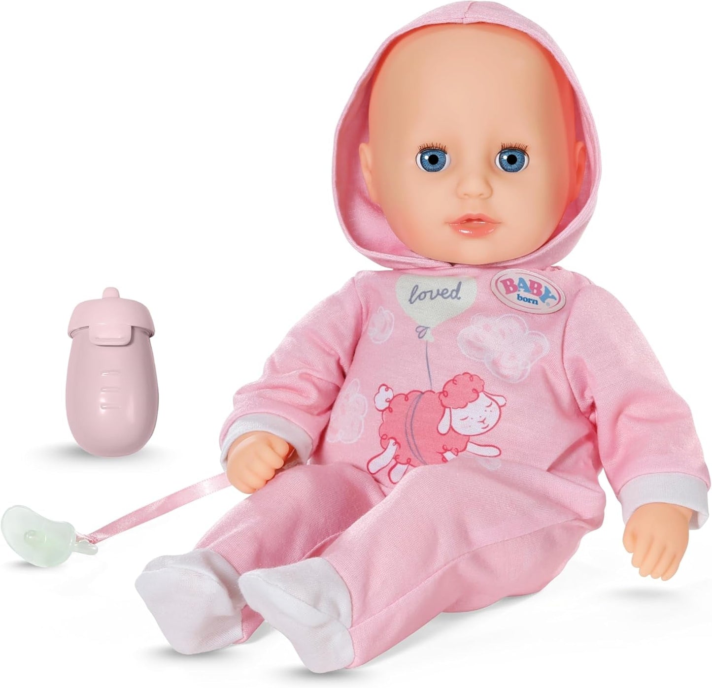 BABY Born Hannah Play with Me - Babydocka med 5 funktioner - Mjuk materialkropp inklusive tillbehör - 36 cm docka - Batteridriven - Lämplig för barn från 1 år