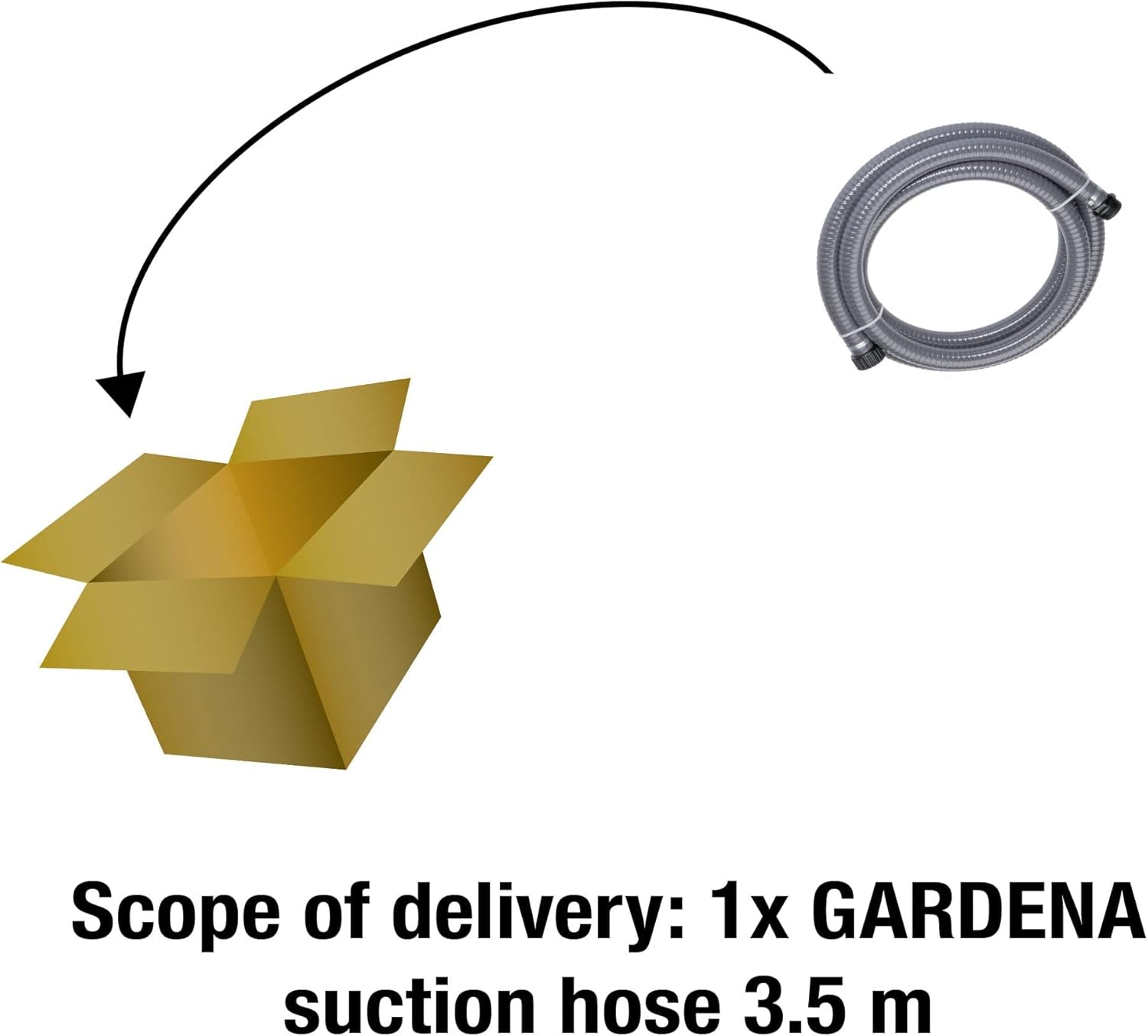 Gardena sugslang 3,5 m: Robust sugslang för förlängning av sugsatsen, diameter 25 mm, vakuumbeständig och klar att ansluta (1412-20)