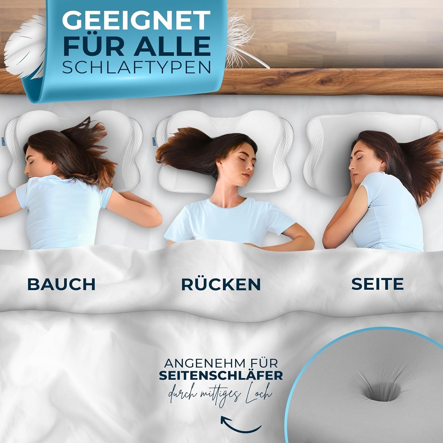 Ortopedisk kudde [Innovationspris för ergonomi nominerad] Nackvärkskudde gjord av Memory Foam | Nackstödskudde Ergonomisk nackrullsida sovkudde Grå cervikala ortopediska kuddar Naty Shop