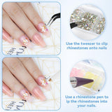 Harz Strasssteine ​​4200Pcs Strass Kristalle 1Mm-5Mm Gemischte Kinder Bastelsachen Kit Mit Strass Mit Picking Pinzette Und Stift Für DIY Nägel Kleidung Kunsthandwerk Gemischt Becher Party (A)
