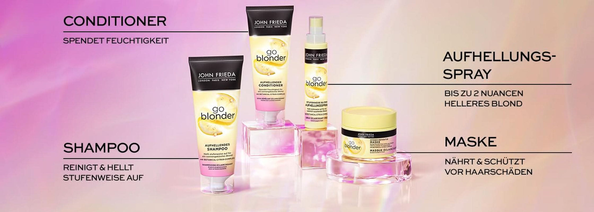 John Frieda Sheer Blonde Go Blonder Schampo, 250 ml dusch och bad Naty Shop
