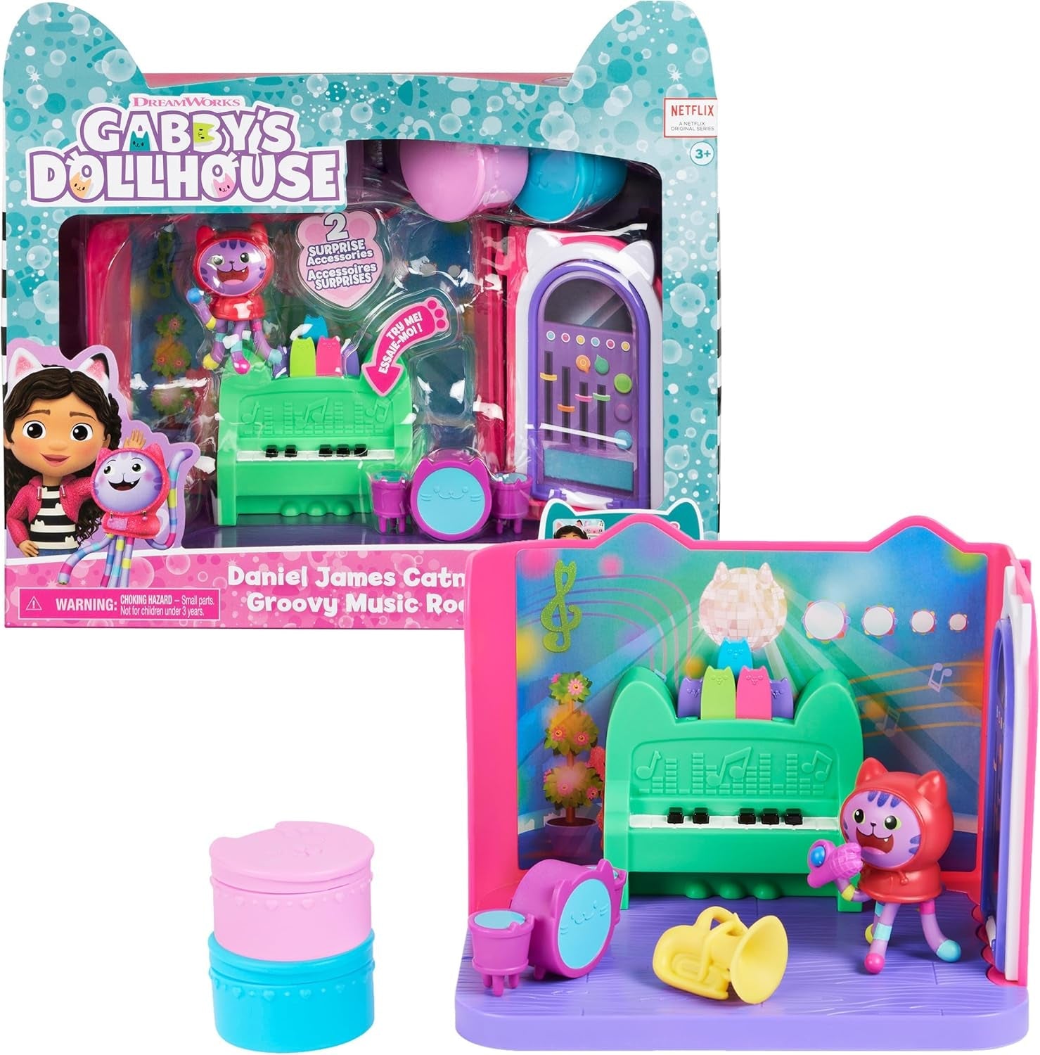 Rum Gabby's Dollhouse Deluxe, Groovy Music Room och Deluxe Room, Elegant Pampering Bath, Sea Kitten Bath
